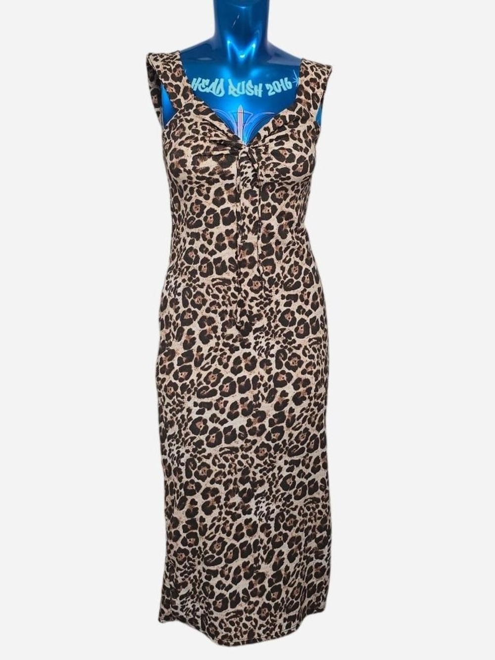 Jessica Simpson Leopard-Print Tie-Front Midi Dress - Brown/Black